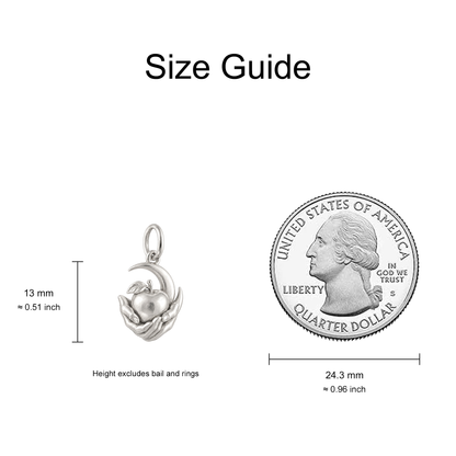 Apple in Two Hands Charm — Size Guide — 13 mm body excluding bail and rings — 50-works-silver-20260916-131