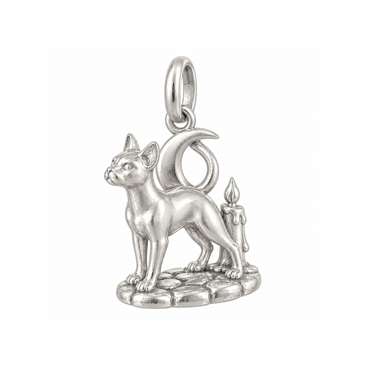 Arched Cat and Moon Charm — Silver — 50-works-silver-20260916-54