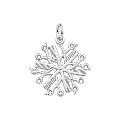 Artisan Shears and Comb Mandala Charm Necklace Set – back of the charm, engraving area