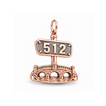 Austin 512 Bridge Charm — Rose Gold | charm-topics-remaining-444-2026-09-14 | topic-319
