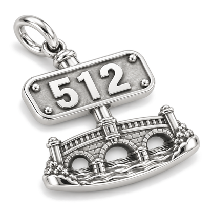 Austin 512 Bridge Charm — Silver Super Macro | charm-topics-remaining-444-2026-09-14 | topic-319