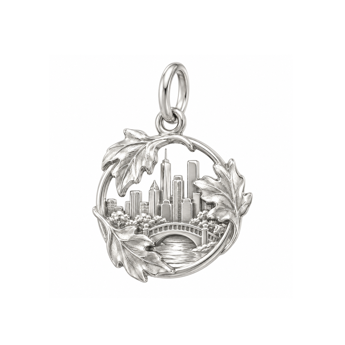 Autumn Leaves and Skyline Charm — Silver — 50-works-silver-20260916-122