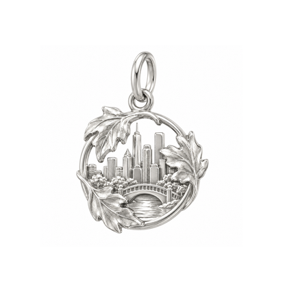 Autumn Leaves and Skyline Charm — Silver — 50-works-silver-20260916-122