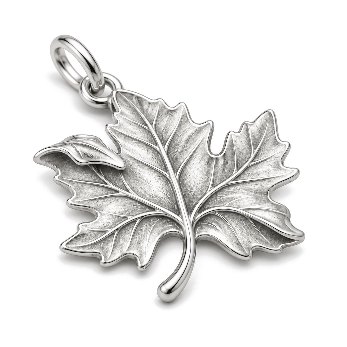 Autumn Maple Leaf Charm — Silver Super Macro | charm-topics-remaining-444-2026-09-14 | topic-029