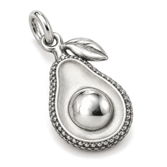 Avocado Half Charm — Silver Super Macro | charm-topics-remaining-444-2026-09-14 | topic-106