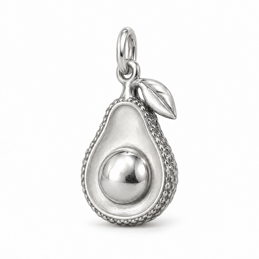 Avocado Half Charm — Silver | charm-topics-remaining-444-2026-09-14 | topic-106
