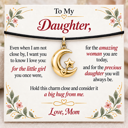 Moon and Star, Mom’s Hug from Afar — Main image, gold finish