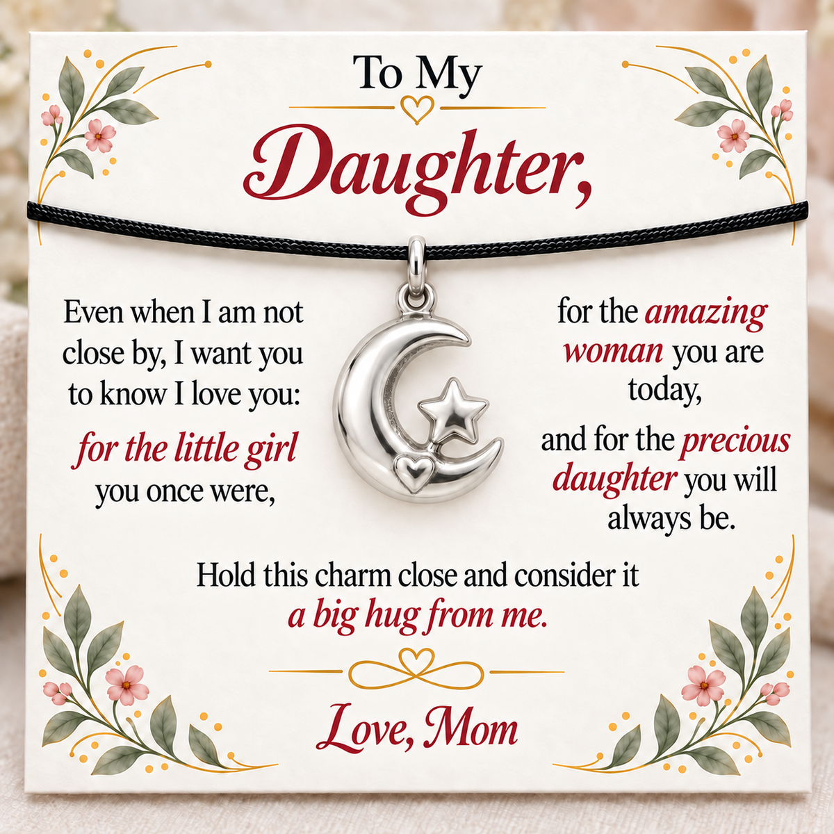 Moon and Star, Mom’s Hug from Afar — Main image, silver finish