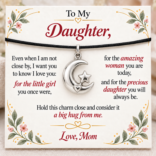Moon and Star, Mom’s Hug from Afar — Main image, silver finish
