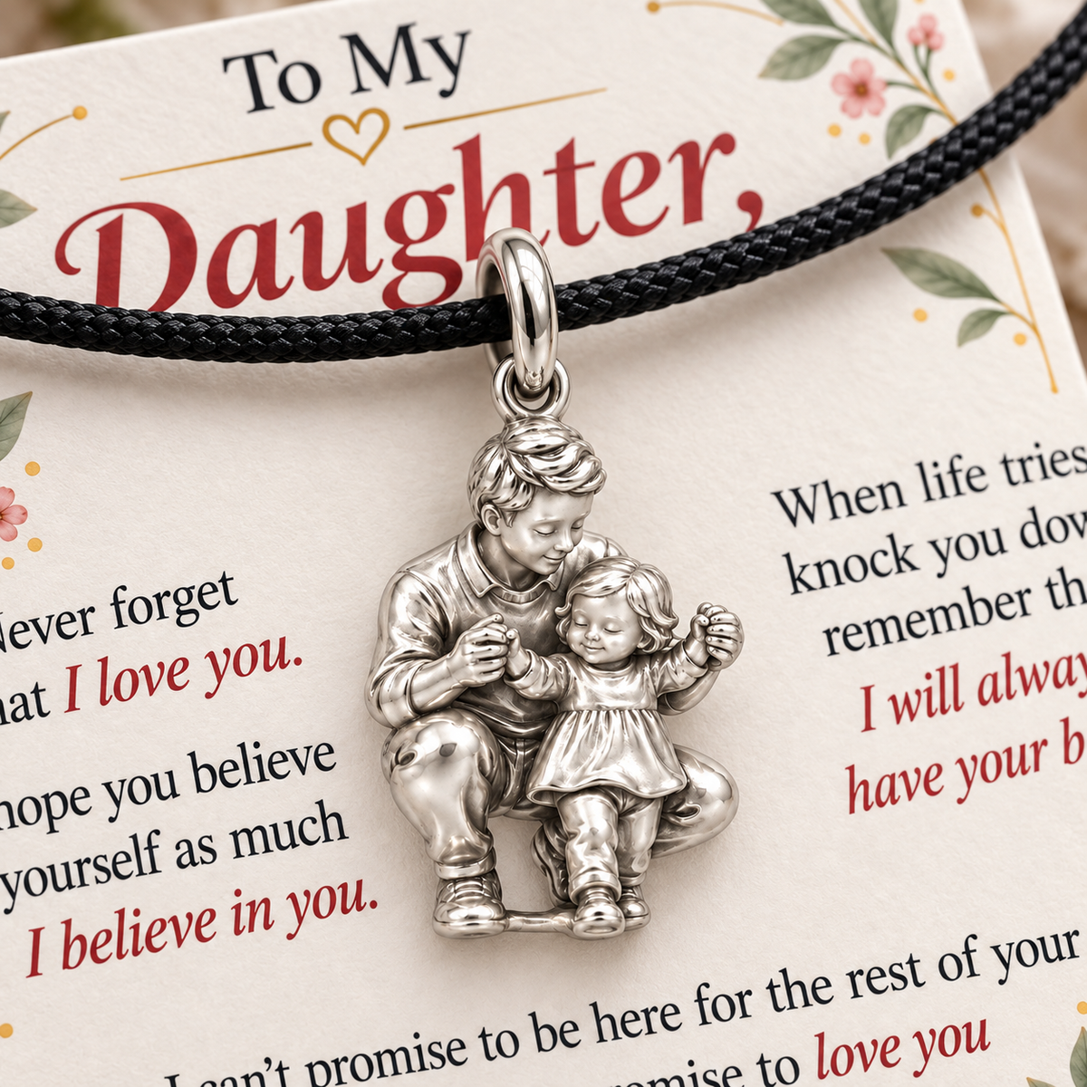 Guided First Steps, Always Your Dad — Macro detail, silver finish
