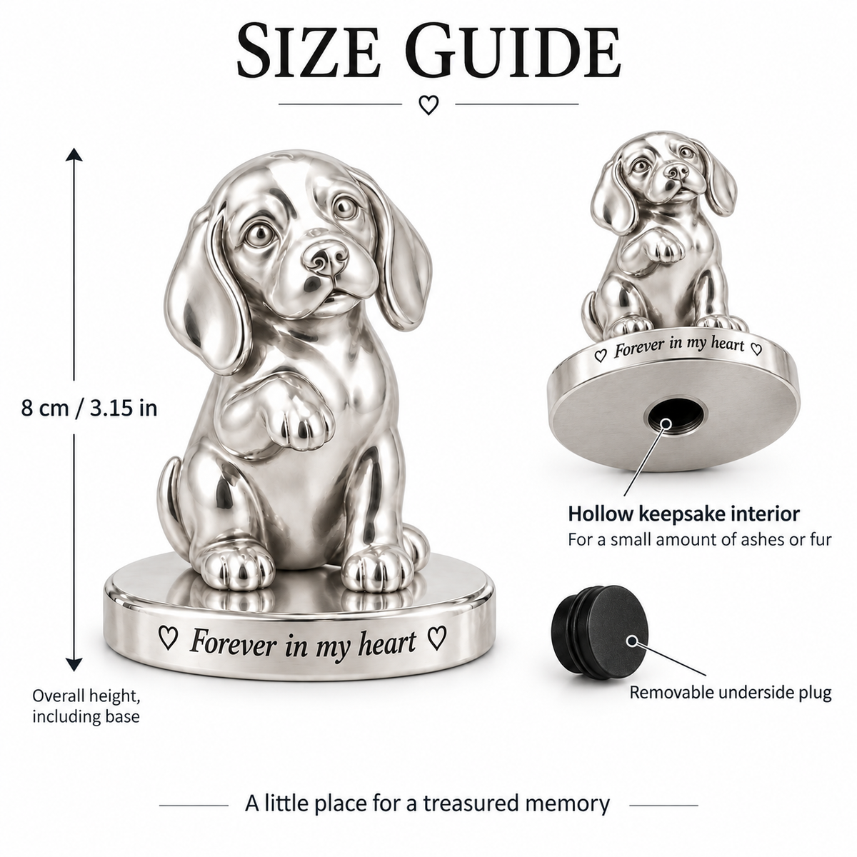 Baby Beagle memorial plaque — size guide — Soulyshine