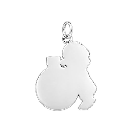 Baby's First Christmas Charm Bracelet – Personalized Mom Gift – back of the charm, engraving area