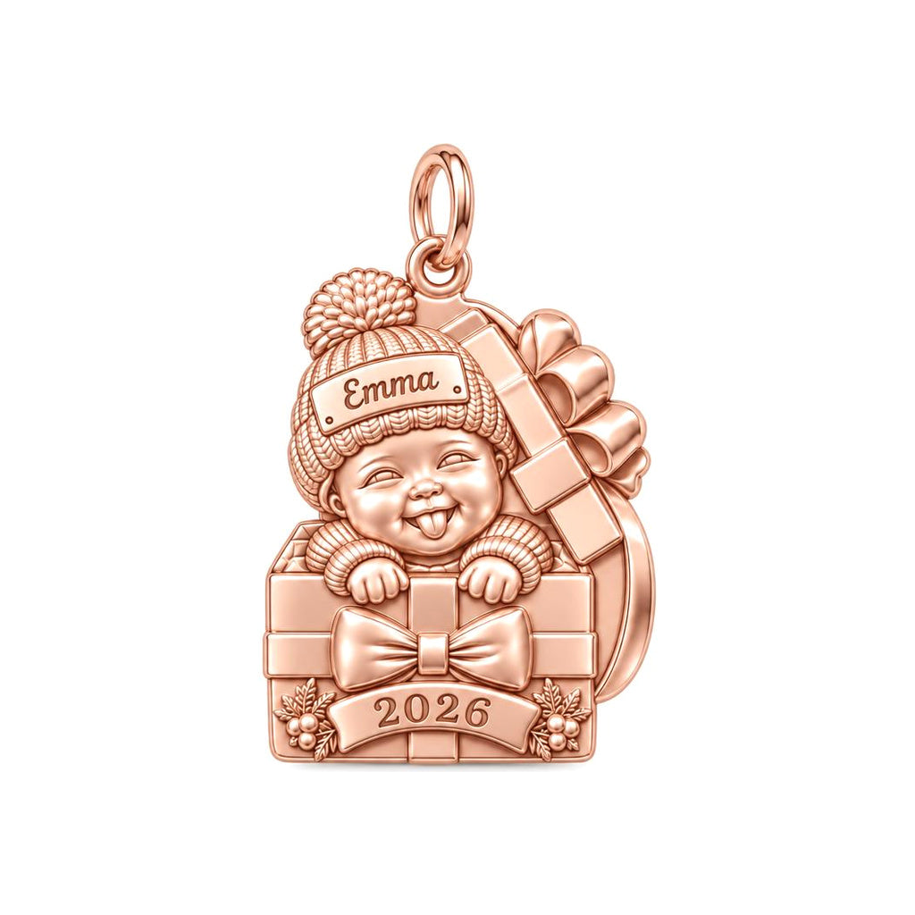 Baby's First Christmas Gift Charm and Polyester Cord Bracelet Set