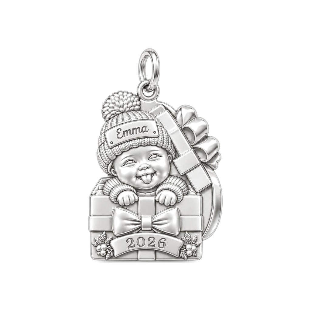 Baby's First Christmas Gift Charm and Polyester Cord Bracelet Set
