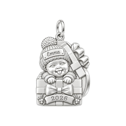 Baby's First Christmas Gift Charm and Polyester Cord Bracelet Set