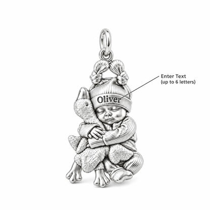 Baby Snuggling Goose Charm Bracelet – Personalized Mom Gift – personalization guide