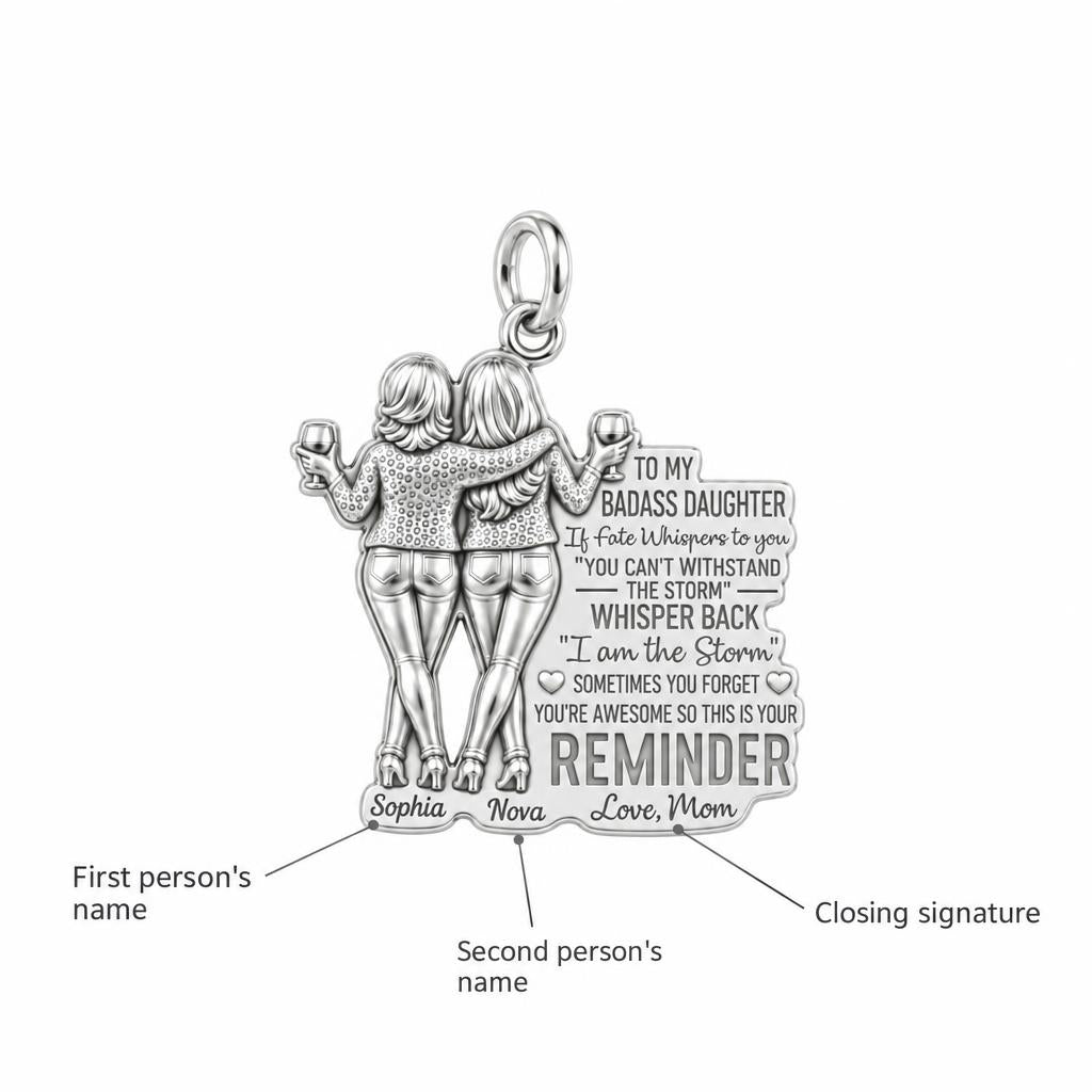 Badass Daughter Storm Charm Bracelet – Personalized Daughter Gift – personalization guide