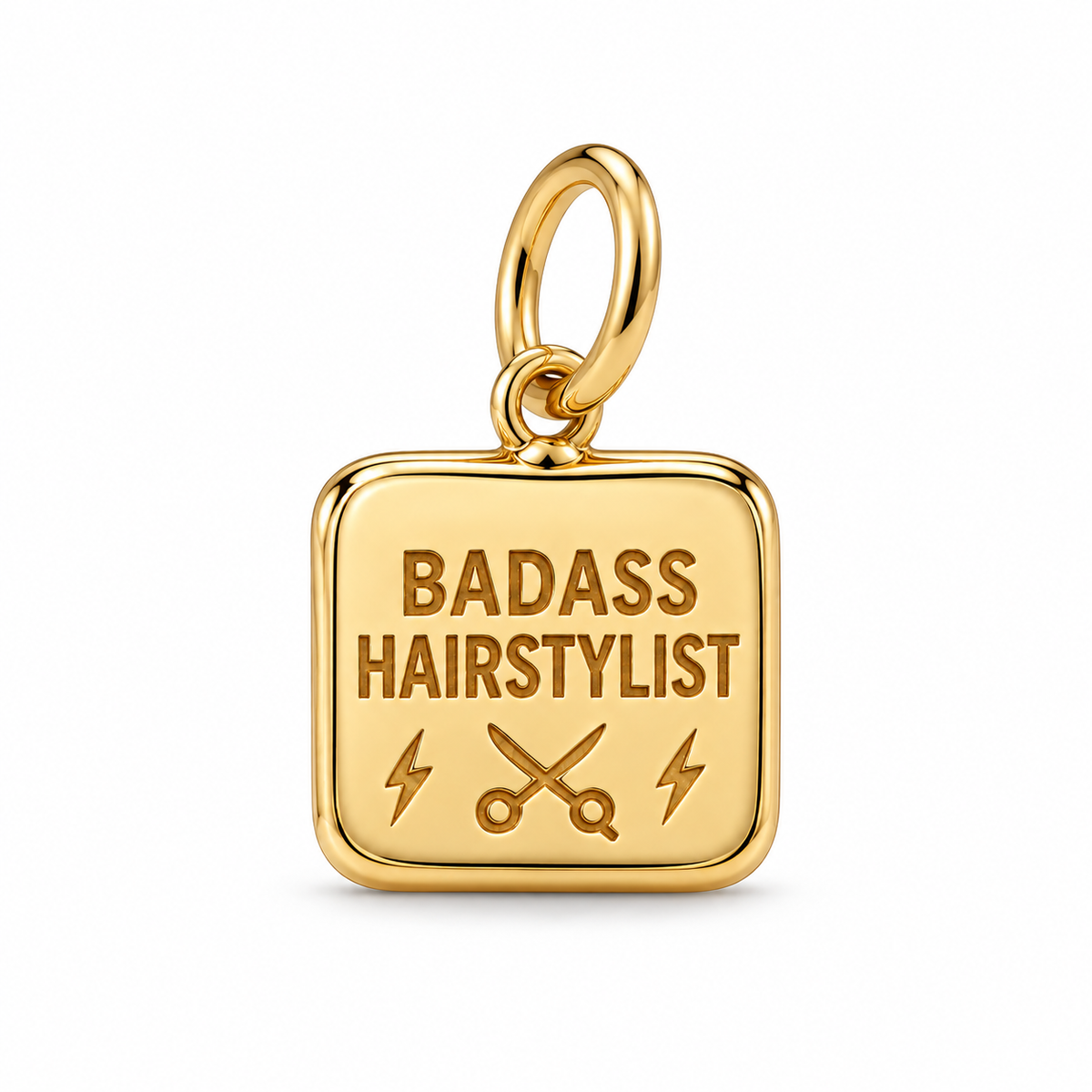 Badass Hairstylist Dangle Charm | Gold | sha256:122e7074537e048066af17b6a064a1f0090d8524dbfa4fcb131a97cbeaf710b6
