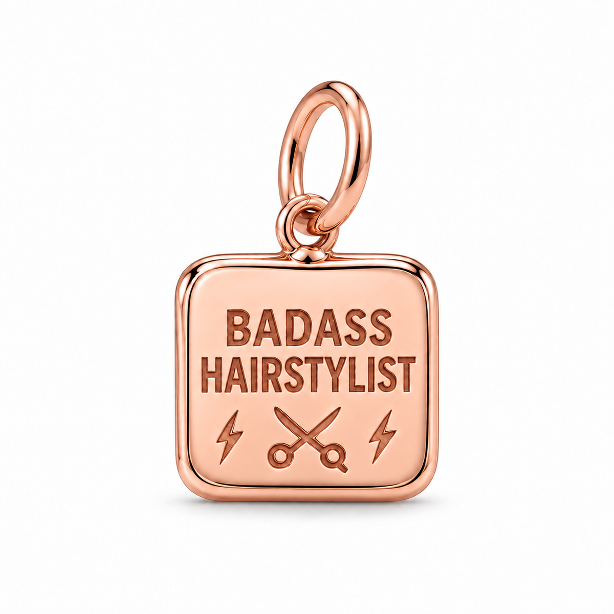 Badass Hairstylist Dangle Charm | Rose Gold | sha256:228bd7fb5eeb37f4eedc4882a0e77641e2868daa394e3e7c3560f04b43c4f88d