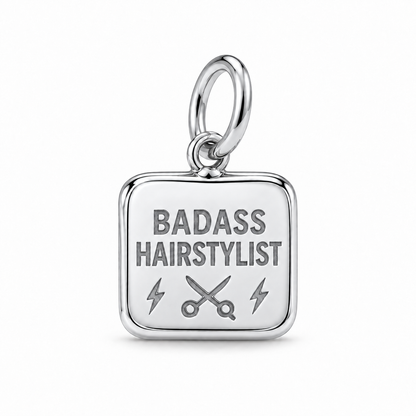 Badass Hairstylist Dangle Charm | Silver | sha256:791c6aa8ad7ebc24ef5bc2ce9a950282642ae46c53a4e15ca2b9120448a54cec
