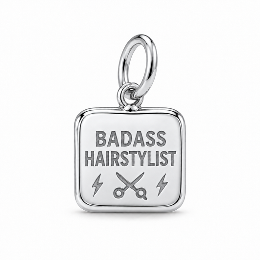 Badass Hairstylist Dangle Charm | Silver | sha256:791c6aa8ad7ebc24ef5bc2ce9a950282642ae46c53a4e15ca2b9120448a54cec