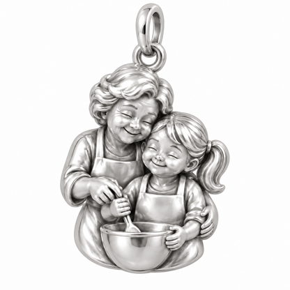 Baking with Grandma Charm — original silver charm