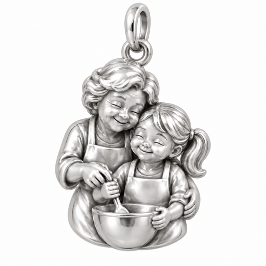 Baking with Grandma Charm — original silver charm
