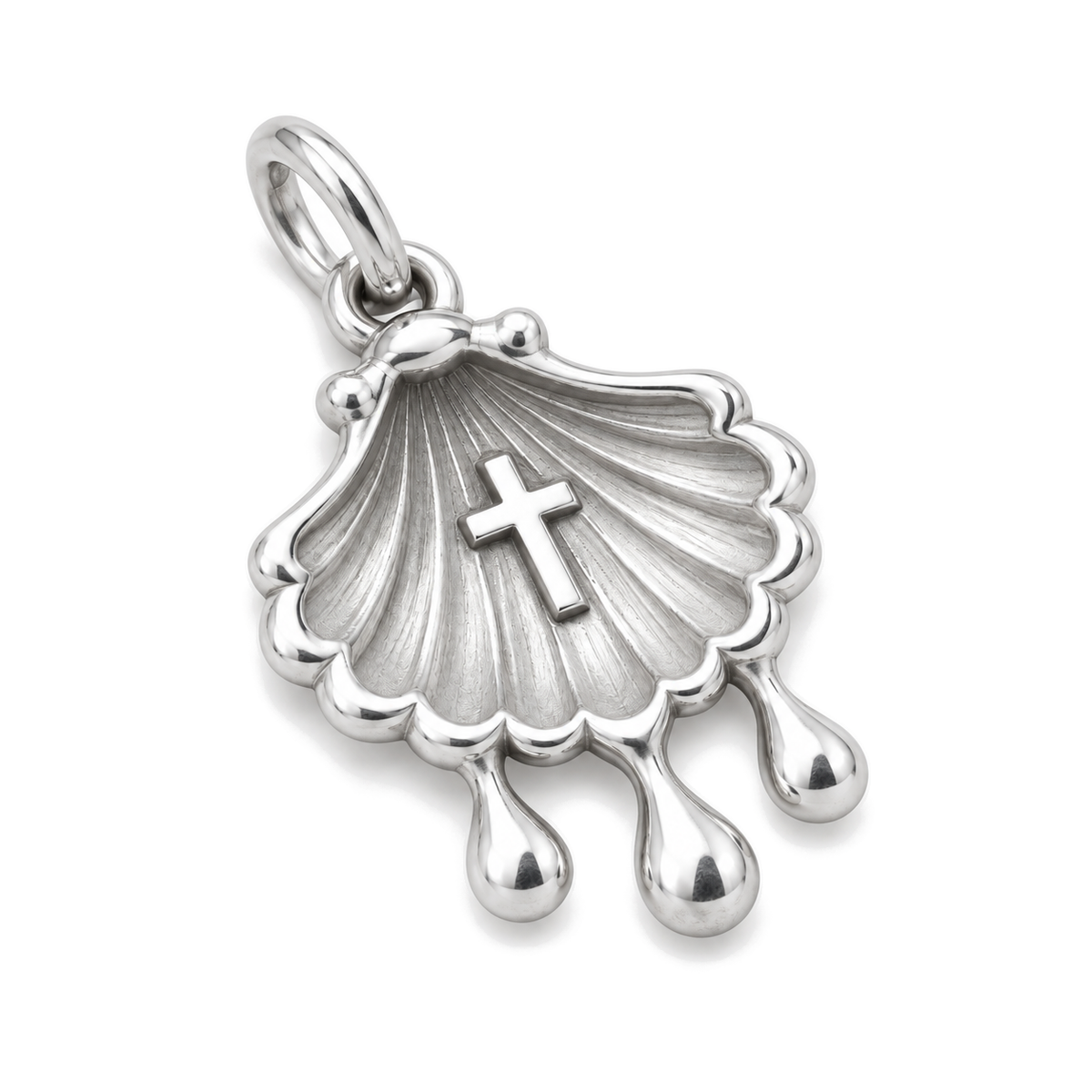 Baptism Shell Charm — Silver Super Macro | charm-topics-remaining-444-2026-09-14 | topic-075