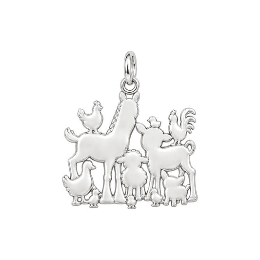 Barnyard Besties Charm and Polyester Cord Bracelet Set – back of the charm, engraving area