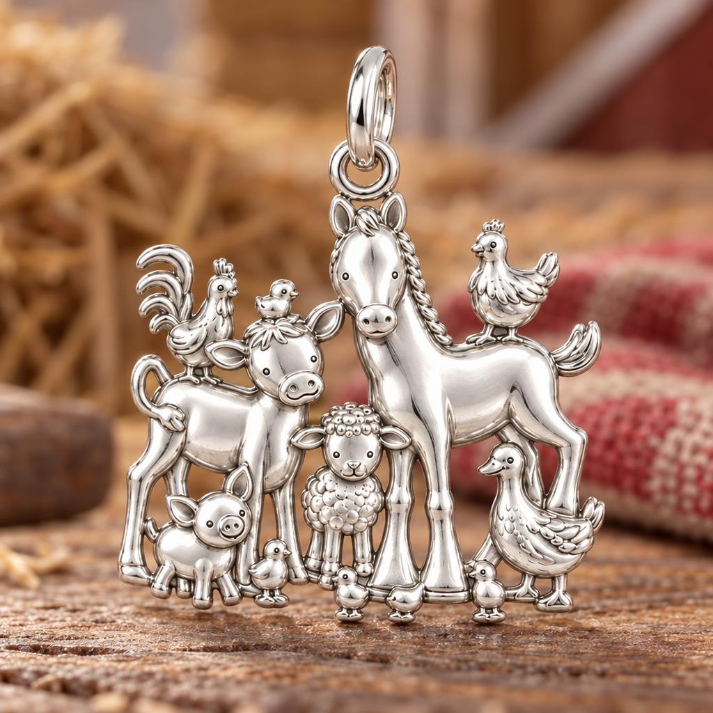 Barnyard Besties Charm and Polyester Cord Bracelet Set