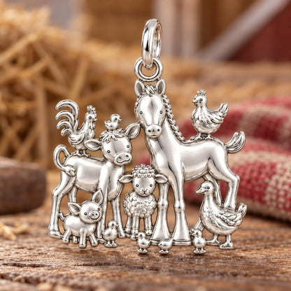 Barnyard Besties Charm and Polyester Cord Bracelet Set