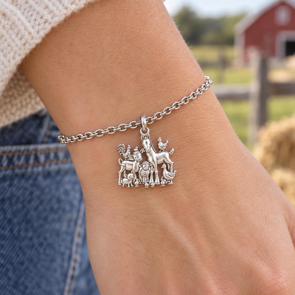 Barnyard Besties Charm Bracelet Set – worn / in use
