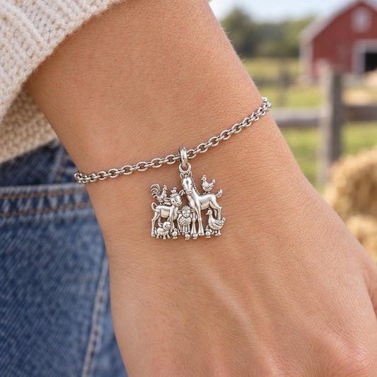 Barnyard Besties Charm Bracelet Set – worn / in use