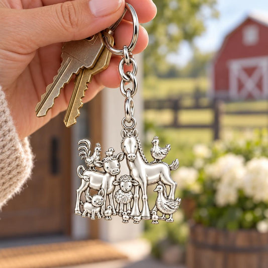 Barnyard Besties Charm Keychain – worn / in use