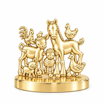 Barnyard Besties Keepsake Plaque – 18K gold, front view