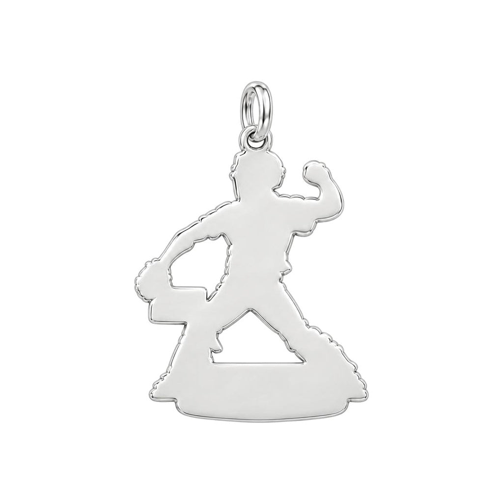 Baseball Catcher Victory Charm Bracelet – Personalized Athlete Gift – back of the charm, engraving area