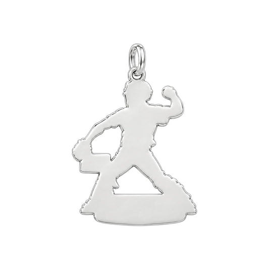 Baseball Catcher Victory Charm Bracelet – Personalized Athlete Gift – back of the charm, engraving area