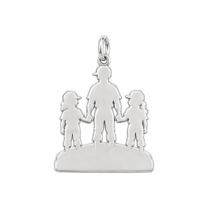 Baseball Dream Team Charm Bracelet – Personalized Dad Gift – back of the charm, engraving area