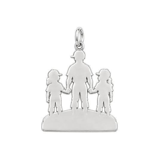 Baseball Dream Team Charm Bracelet – Personalized Dad Gift – back of the charm, engraving area