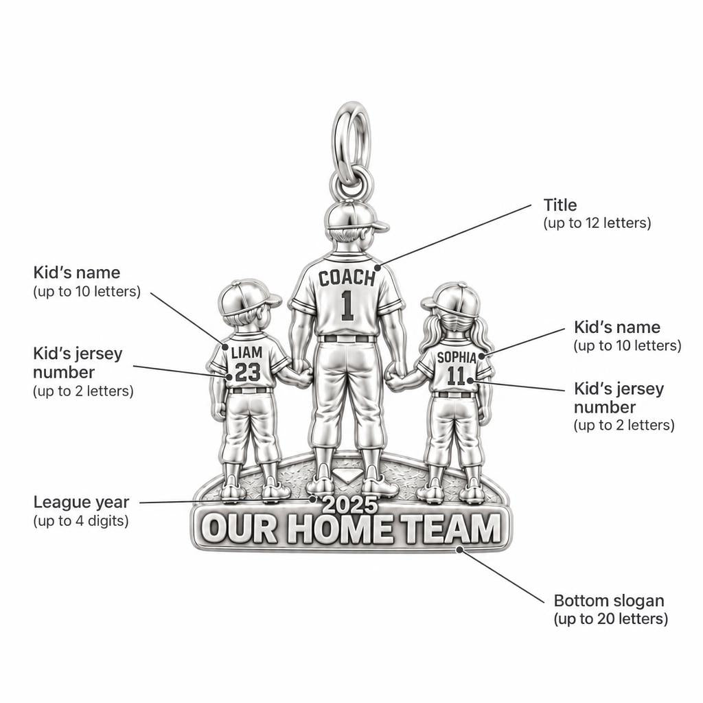 Baseball Dream Team Charm Bracelet – Personalized Dad Gift – personalization guide