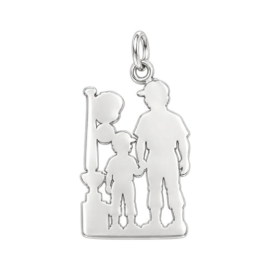 Baseball Father and Son Charm Bracelet – Personalized Dad Gift – back of the charm, engraving area