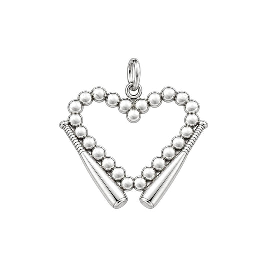 Baseball Heart Charm Bracelet – Personalized Baseball Mom Gift – back of the charm, engraving area