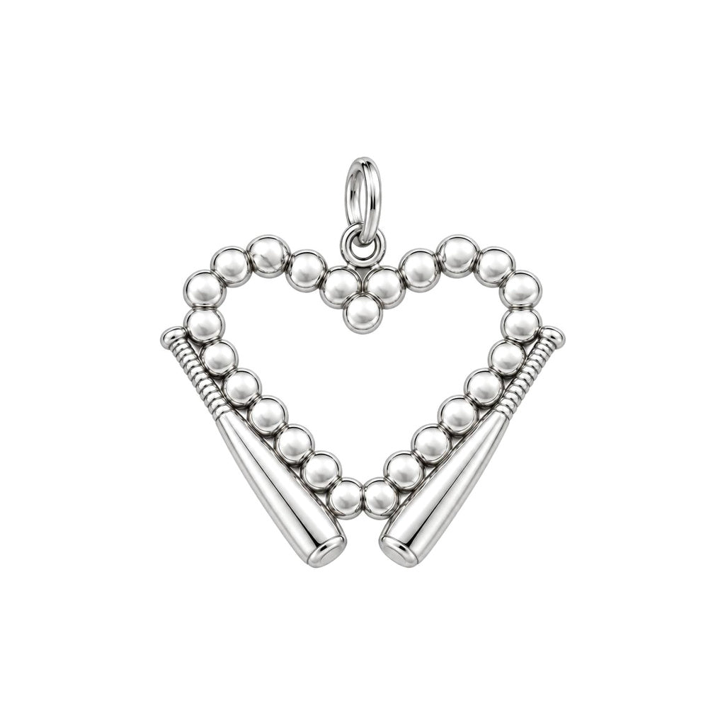 Baseball Heart Charm Bracelet – Personalized Baseball Mom Gift – back of the charm, engraving area
