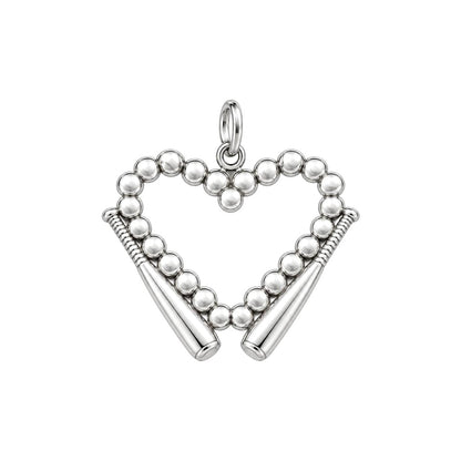 Baseball Heart Charm Bracelet – Personalized Baseball Mom Gift – back of the charm, engraving area
