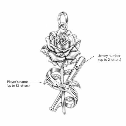Baseball Stitched Rose Charm Bracelet – Personalized Mom Gift – personalization guide