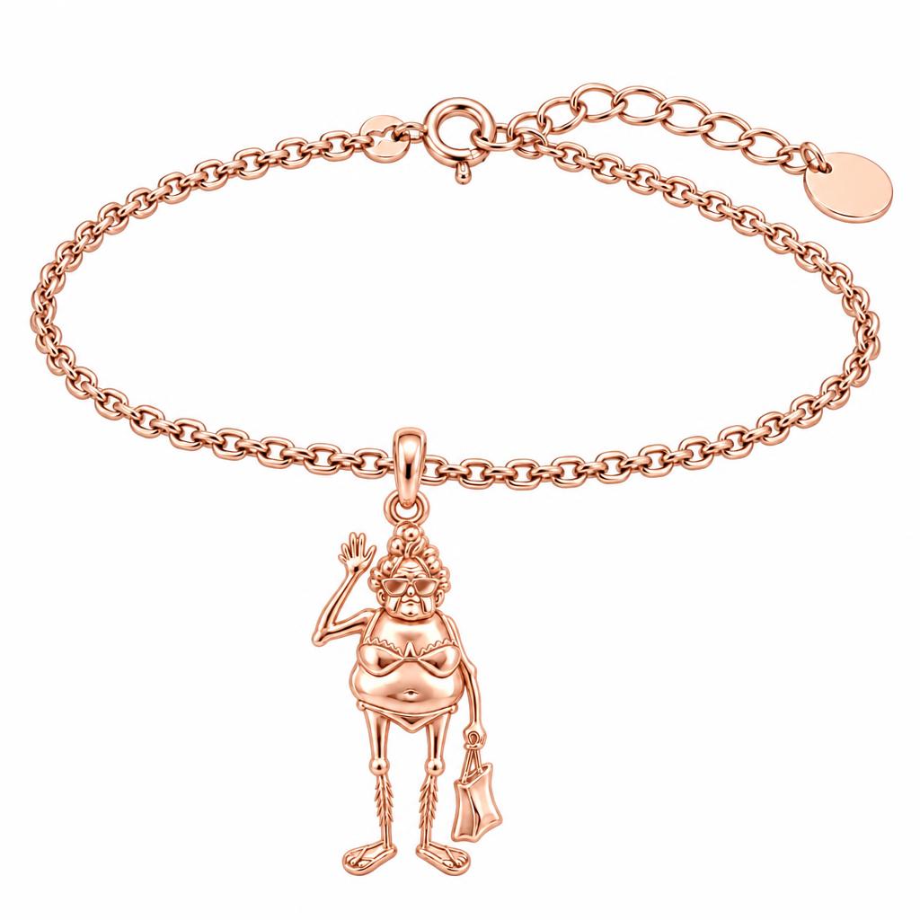 Beach Day Granny Charm Bracelet Set – rose gold, front view