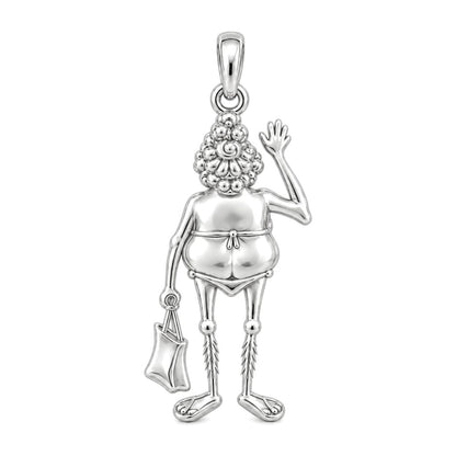 Beach Day Granny Charm Keychain – back of the charm, engraving area