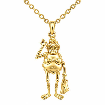 Beach Day Granny Charm Necklace Set – 18K gold, front view