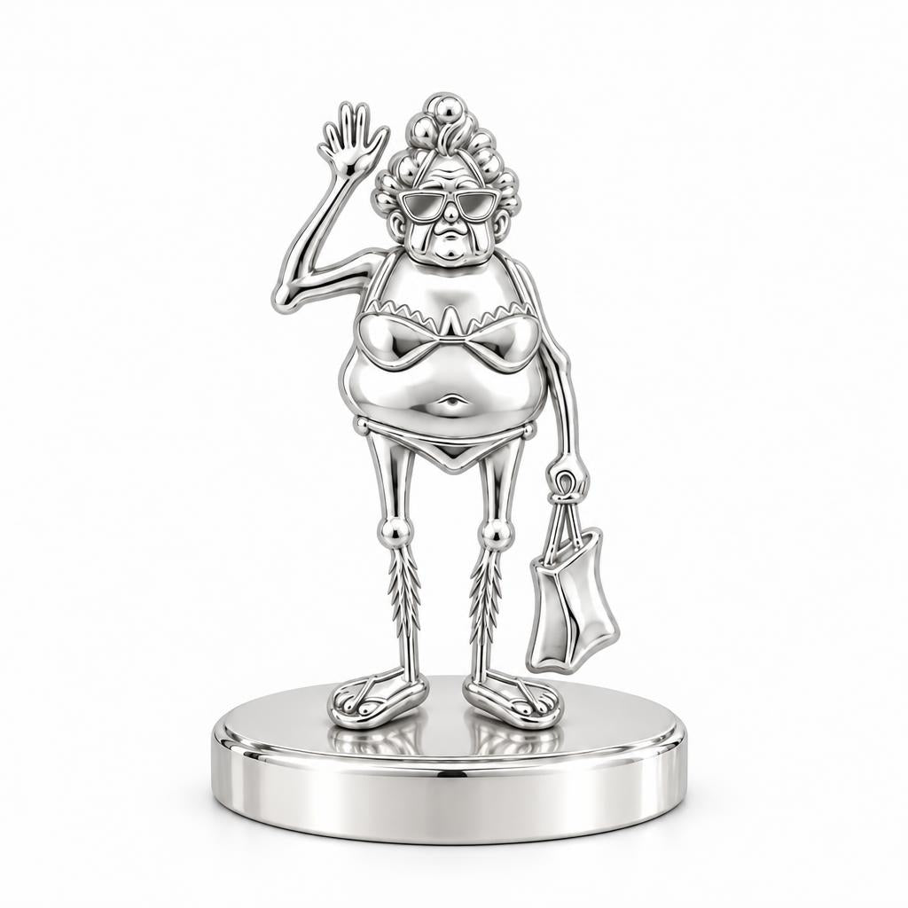Beach Day Granny Keepsake Plaque – silver, front view