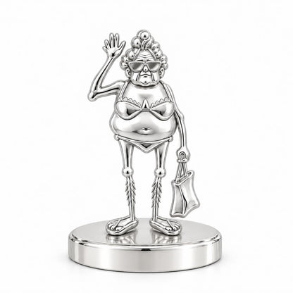 Beach Day Granny Keepsake Plaque – silver, front view